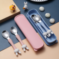 Load image into Gallery viewer, Bunny Spoon & Fork Set with Travel Case