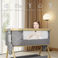 Load image into Gallery viewer, 3-in-1 Convertible Baby Bassinet with Wheels – Gray
