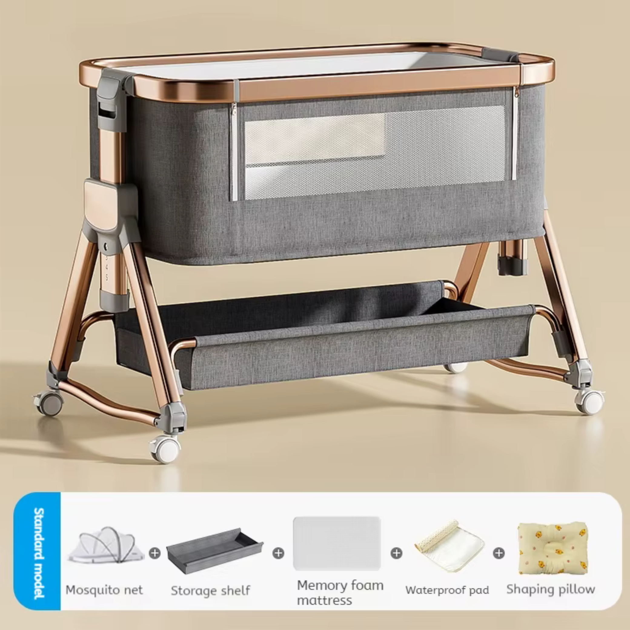 Adjustable Bedside Baby Crib