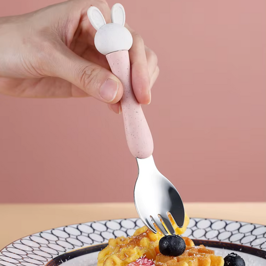 Bunny Spoon & Fork Set with Travel Case