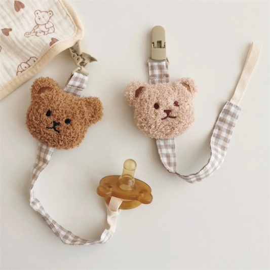 Teddy Pacifier Clip – Soft & Secure