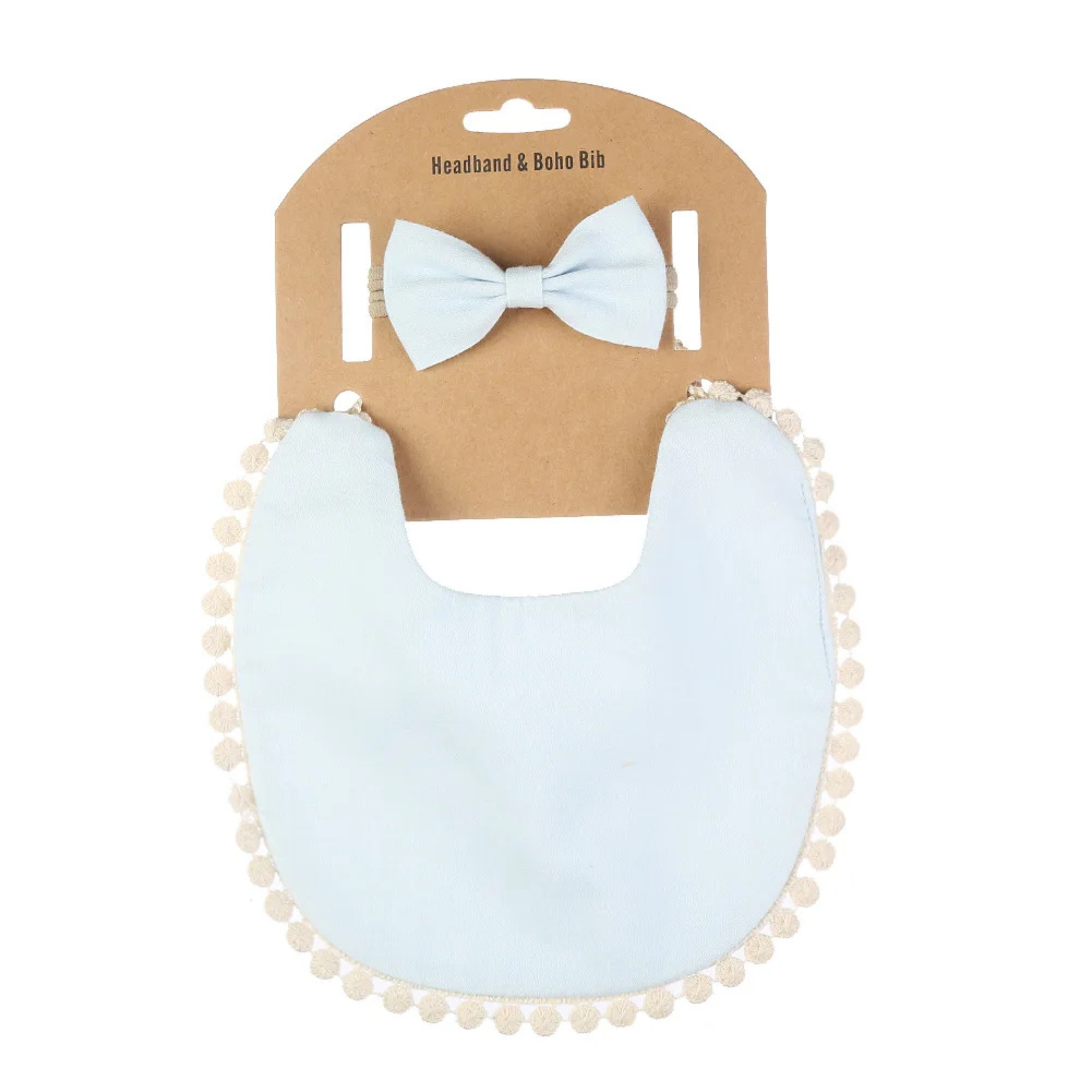 Cotton Baby Bib & Bow Set