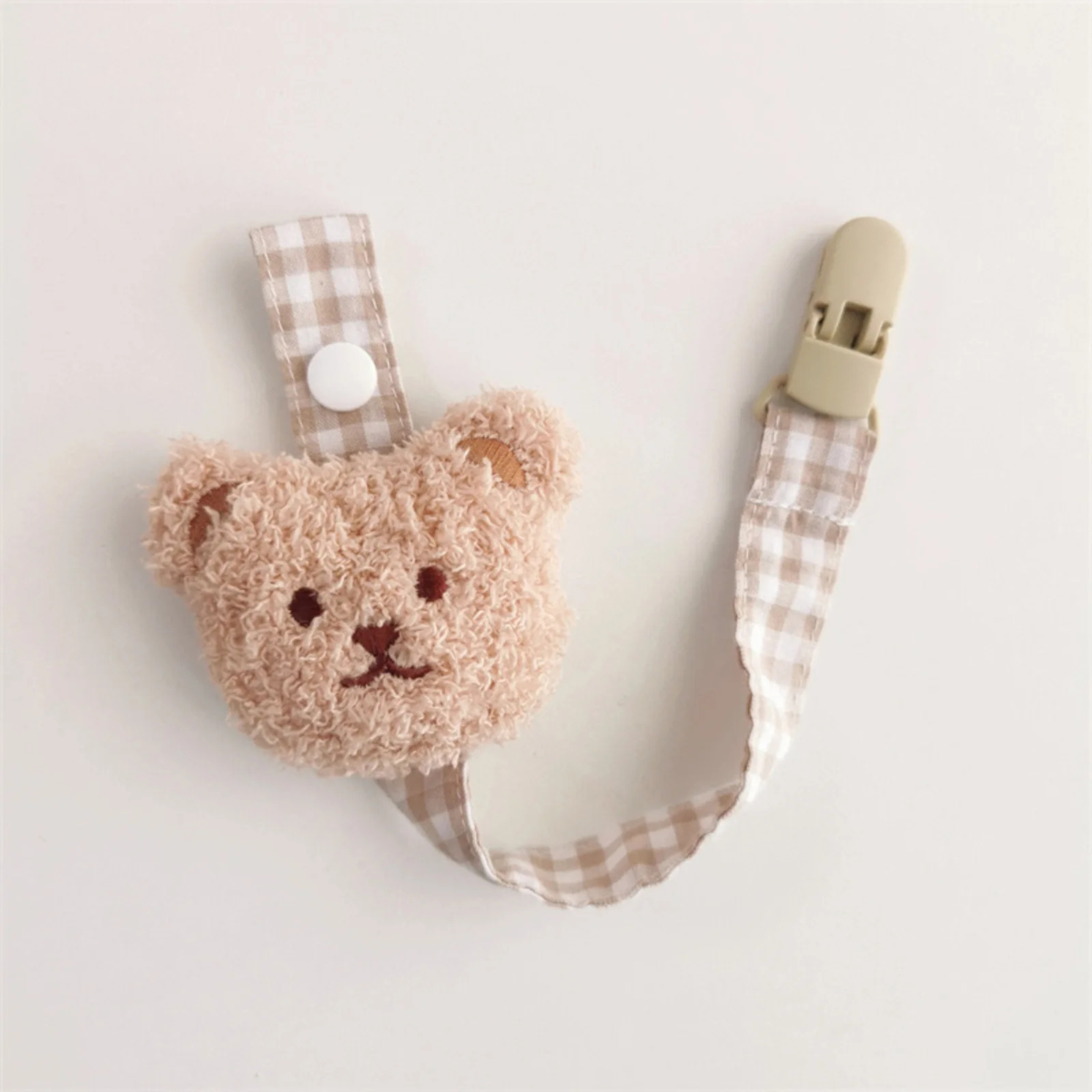 Teddy Pacifier Clip – Soft & Secure