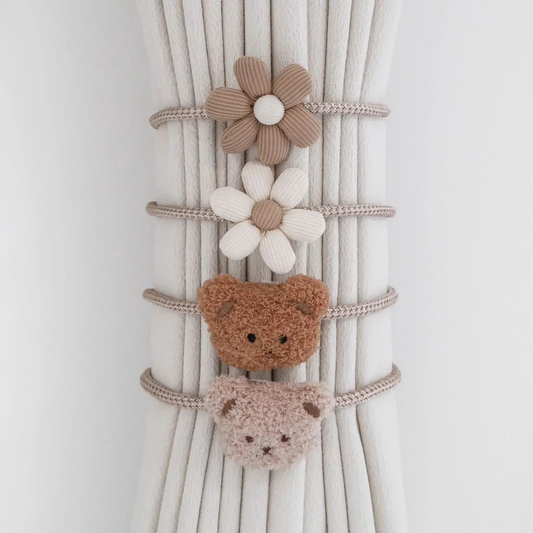 Bear & Daisy Curtain Tiebacks – Soft & Functional