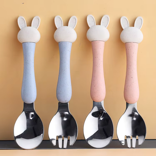 Bunny Spoon & Fork Set with Travel Case