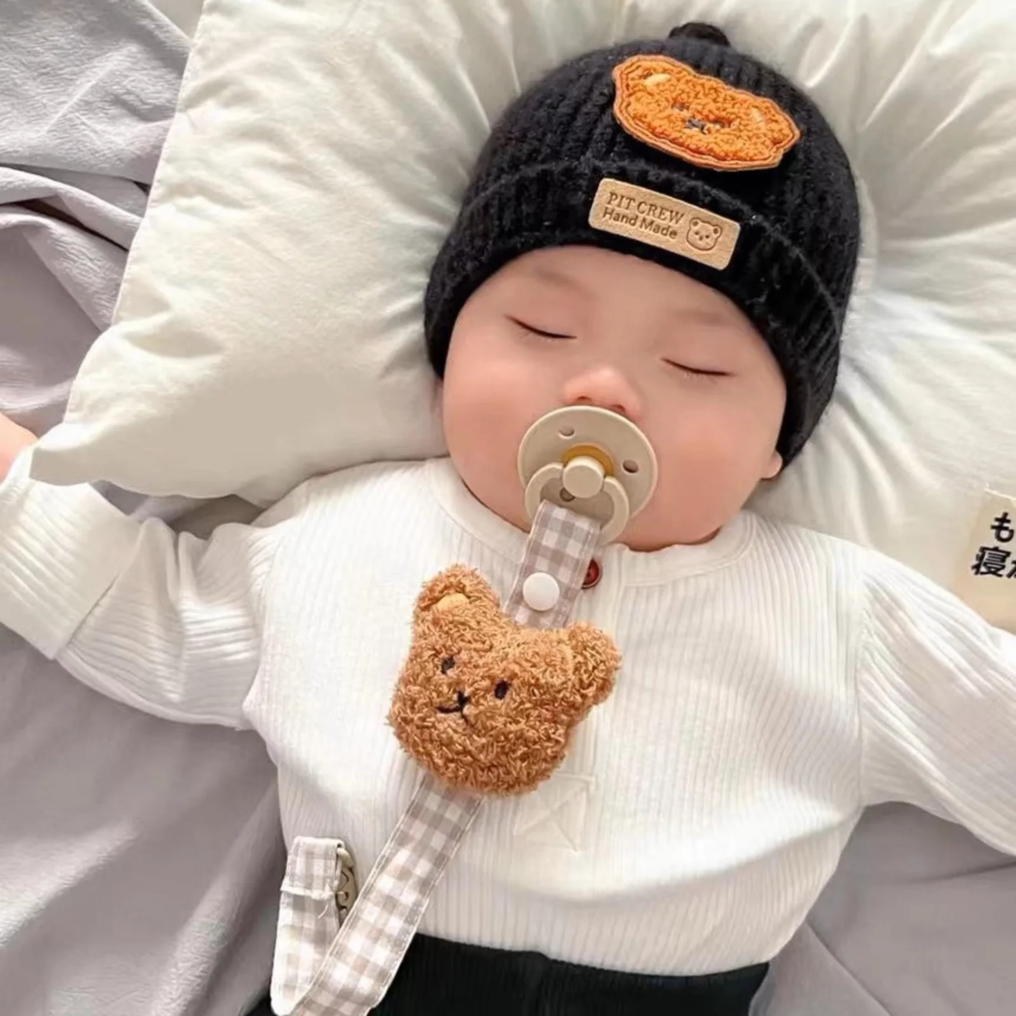 Teddy Pacifier Clip – Soft & Secure