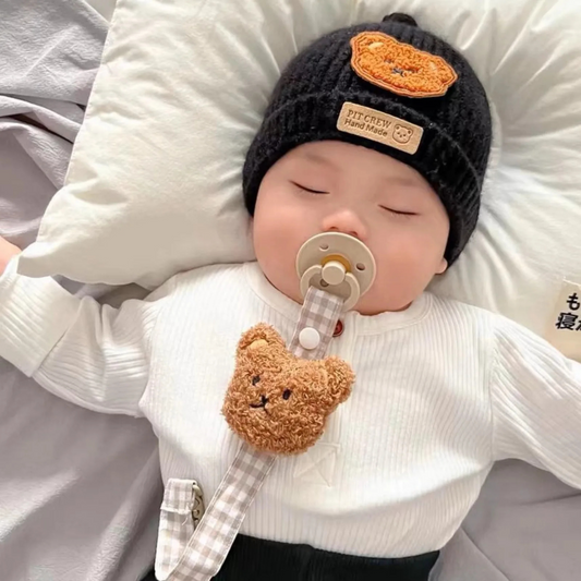Teddy Pacifier Clip – Soft & Secure