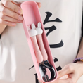 Load image into Gallery viewer, Bunny Spoon & Fork Set with Travel Case
