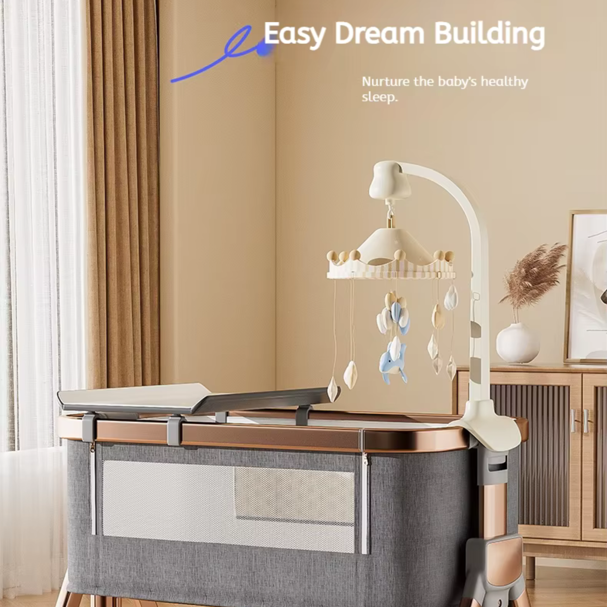 Adjustable Bedside Baby Crib