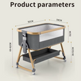 Load image into Gallery viewer, 3-in-1 Convertible Baby Bassinet with Wheels – Gray
