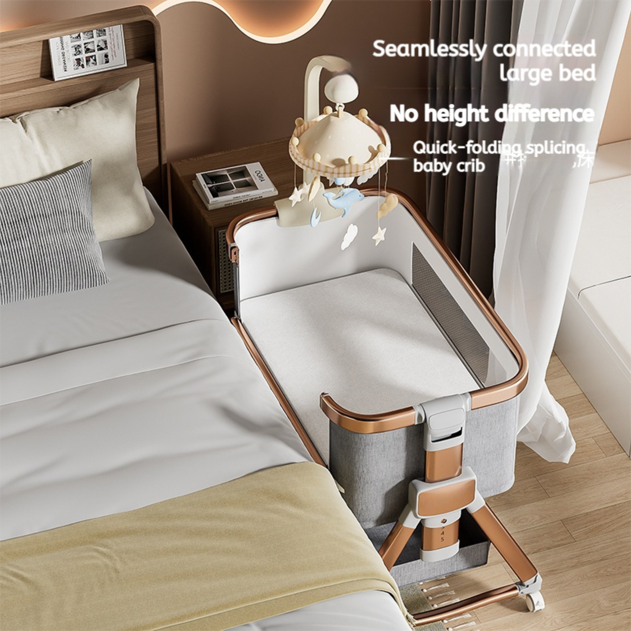 Adjustable Bedside Baby Crib