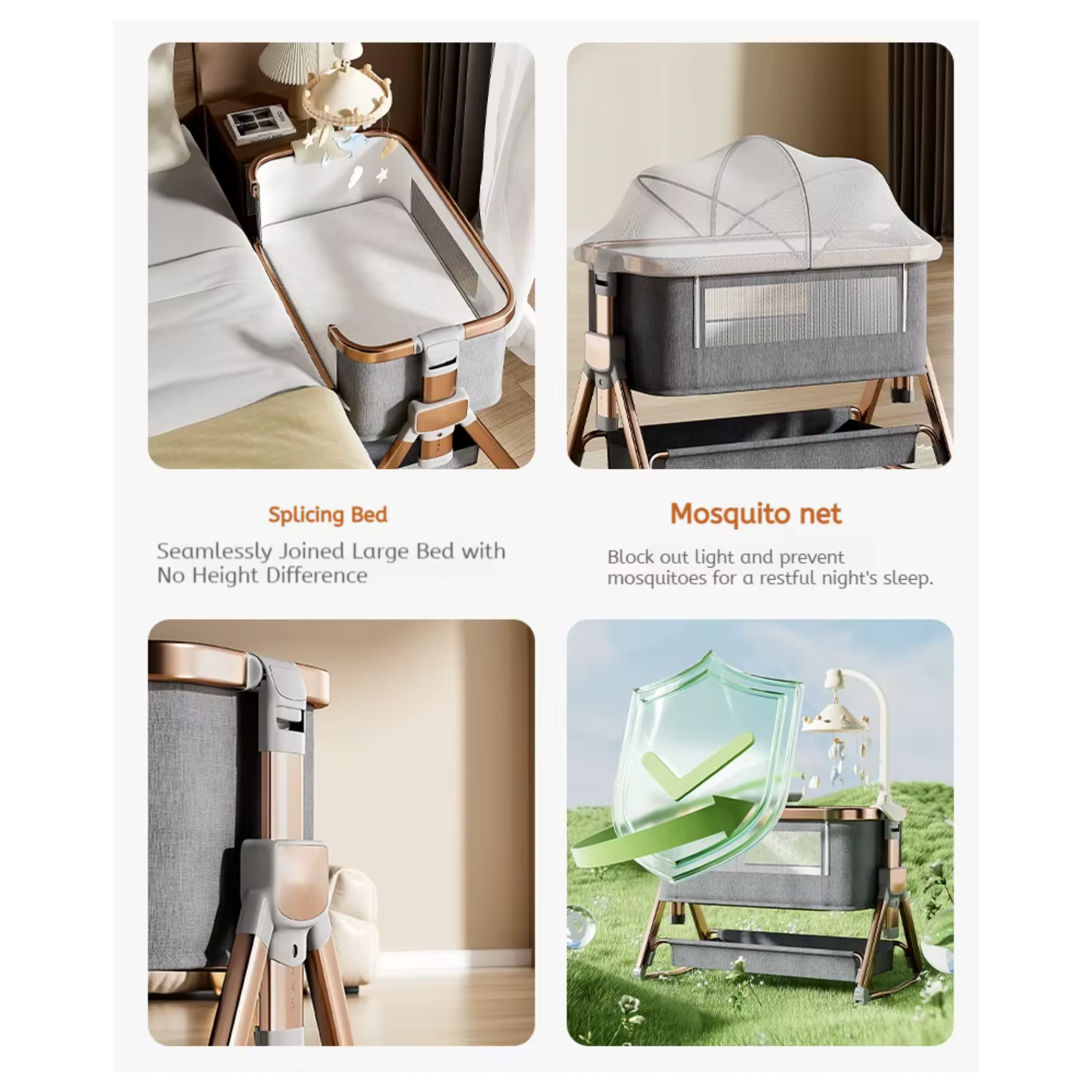 Adjustable Bedside Baby Crib